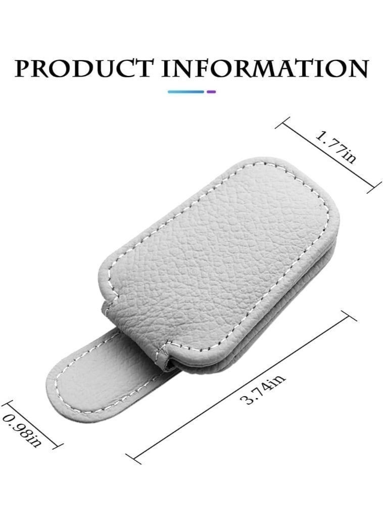 Stars Market Sunglasses Holders for Car Visor - Magnetic Leather Sunglasses Holder and Ticket Card Clip - Car Visor Accessories (Grey) ﻿ - Image 4